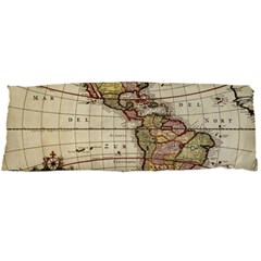 Vintage World Map Old  Globe Antique America Body Pillow Case Dakimakura (two Sides) by uniart180623
