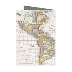 Vintage Map Of The Americas Mini Greeting Cards (pkg Of 8) by uniart180623