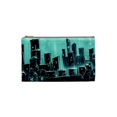 Buildings City Urban Destruction Background Cosmetic Bag (small) by uniart180623