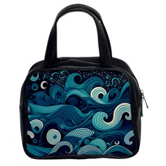 Waves Ocean Sea Abstract Whimsical Abstract Art Classic Handbag (two Sides) by uniart180623