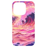 Waves Ocean Sea Tsunami Nautical Red Yellow iPhone 14 Pro Black UV Print Case