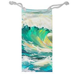 Waves Ocean Sea Tsunami Nautical Art Jewelry Bag by uniart180623