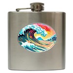 Waves Ocean Sea Tsunami Nautical Arts Hip Flask (6 oz)