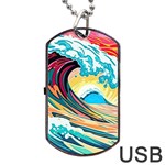 Waves Ocean Sea Tsunami Nautical Arts Dog Tag USB Flash (One Side)