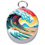 Waves Ocean Sea Tsunami Nautical Arts Silver Compasses