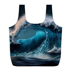 Tsunami Waves Ocean Sea Water Rough Seas Full Print Recycle Bag (l) by uniart180623