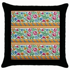 Flower Fabric Fabric Design Fabric Pattern Art Throw Pillow Case (black) by uniart180623