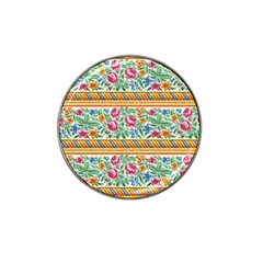 Flower Fabric Fabric Design Fabric Pattern Art Hat Clip Ball Marker (4 Pack) by uniart180623