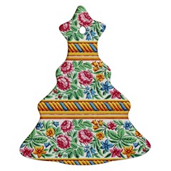 Flower Fabric Fabric Design Fabric Pattern Art Ornament (christmas Tree)  by uniart180623