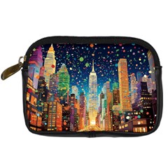 New York Confetti City Usa Digital Camera Leather Case by uniart180623