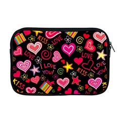 Multicolored Love Hearts Kiss Romantic Pattern Apple Macbook Pro 17  Zipper Case by uniart180623