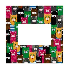 Cat Funny Colorful Pattern White Box Photo Frame 4  X 6  by uniart180623
