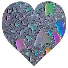 Glass Drops Rainbow Wooden Puzzle Heart by uniart180623