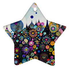 Flower Flowers Flora Floral Nature Watercolor Art Texture Star Ornament (two Sides) by Ravend