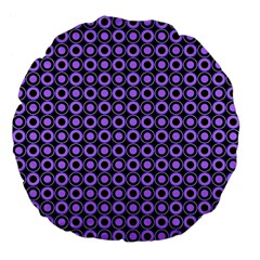 Mazipoodles Purple Donuts Polka Dot  Large 18  Premium Flano Round Cushions by Mazipoodles