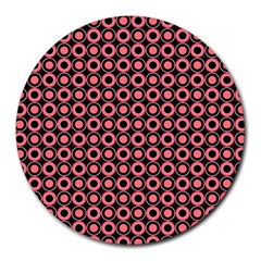 Mazipoodles Red Donuts Polka Dot  Round Mousepad by Mazipoodles