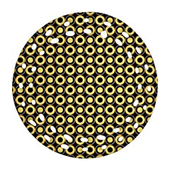  Mazipoodles Yellow Donuts Polka Dot Round Filigree Ornament (two Sides) by Mazipoodles
