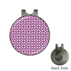 Mazipoodles Magenta White Donuts Polka Dot Hat Clips With Golf Markers by Mazipoodles