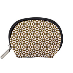 Mazipoodles Olive White Donuts Polka Dot Accessory Pouch (small) by Mazipoodles