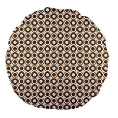 Mazipoodles Olive White Donuts Polka Dot Large 18  Premium Flano Round Cushions by Mazipoodles