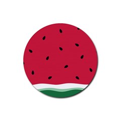 Minimalist Summer Watermelon Wallpaper Rubber Coaster (round)