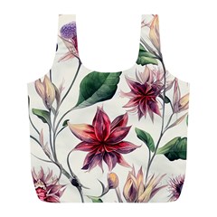 Floral Pattern Full Print Recycle Bag (l) by designsbymallika