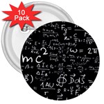 E=mc2 Text Science Albert Einstein Formula Mathematics Physics 3  Buttons (10 pack) 