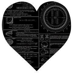 Black Background With Text Overlay Mathematics Trigonometry Wooden Puzzle Heart by uniart180623