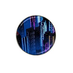 Night Music The City Neon Background Synth Retrowave Hat Clip Ball Marker (10 Pack) by uniart180623