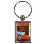 Abstract Fractal Design Digital Wallpaper Graphic Backdrop Key Chain (Rectangle)