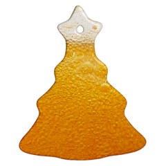 Texture Pattern Macro Glass Of Beer Foam White Yellow Christmas Tree Ornament (two Sides) by uniart180623