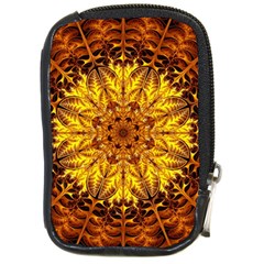 Abstract Gold Mandala Yellow Compact Camera Leather Case by uniart180623