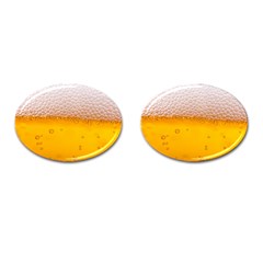 Beer Texture Liquid Bubbles Cufflinks (oval) by uniart180623