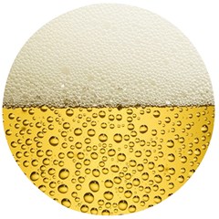 Texture Pattern Macro Glass Of Beer Foam White Yellow Art Wooden Bottle Opener (round) by uniart180623