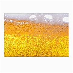 Texture Pattern Macro Glass Of Beer Foam White Yellow Bubble Postcard 4 x 6  (pkg Of 10) by uniart180623