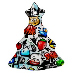 Graffiti Art Cartoon Comic Christmas Tree Ornament (two Sides) by uniart180623