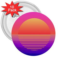 Sunset Summer Time 3  Buttons (10 Pack)  by uniart180623