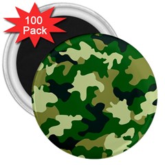 Green Military Background Camouflage 3  Magnets (100 Pack) by uniart180623