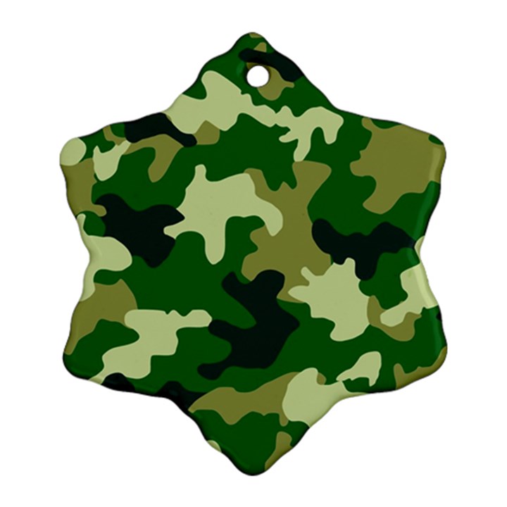 Green Military Background Camouflage Ornament (Snowflake)