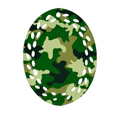 Green Military Background Camouflage Ornament (oval Filigree) by uniart180623