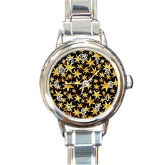 Shiny Glitter Stars Round Italian Charm Watch by uniart180623