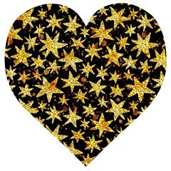 Shiny Glitter Stars Wooden Puzzle Heart by uniart180623