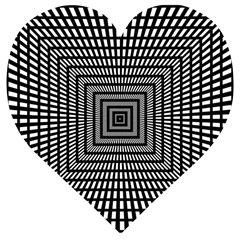 Focus Squares Optical Illusion Wooden Puzzle Heart by uniart180623
