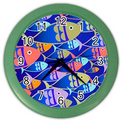 Sea Fish Illustrations Color Wall Clock