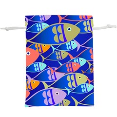 Sea Fish Illustrations Lightweight Drawstring Pouch (xl)