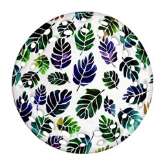Leaves Watercolor Ornamental Decorative Design Ornament (round Filigree) by Simbadda