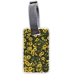 Sunflowers Yellow Flowers Flowers Digital Drawing Luggage Tag (one Side) by Simbadda