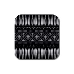 Abstract Art Artistic Backdrop Black Brush Card Rubber Square Coaster (4 Pack) by Simbadda