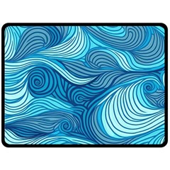 Ocean Waves Sea Abstract Pattern Water Blue Two Sides Fleece Blanket (large) by Simbadda