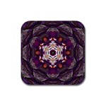 Rosette Kaleidoscope Mosaic Abstract Background Art Rubber Coaster (Square) Front